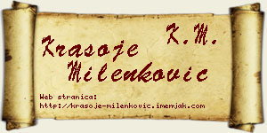 Krasoje Milenković vizit kartica
